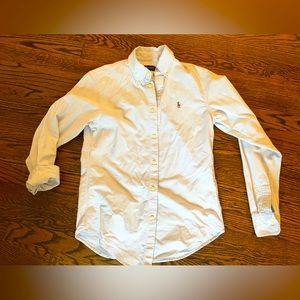 White blue striped Ralph Lauren shirt size XS like new